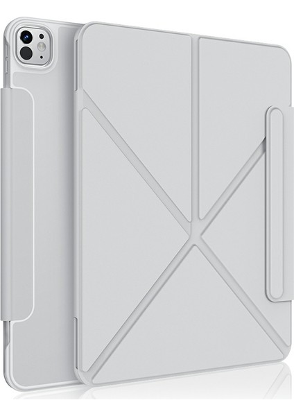 iPad Pro 11 Pu Deri Çok Açılı Stand Kalem Tutuculu Akıllı Gri Tablet Kılıfı (Yurt Dışından)