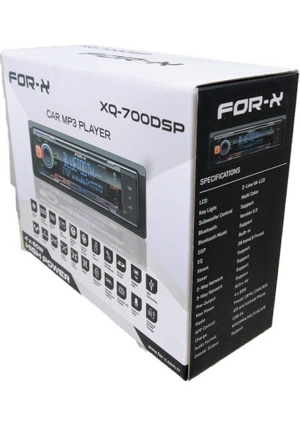 XQ-700DSP-2USBLİ-FM-MP3-BT-8 KANALX4V Anfi ÇIKIŞLI-4X60W Profesyonel Teyp-Dahili-Harici Mikrofonlu