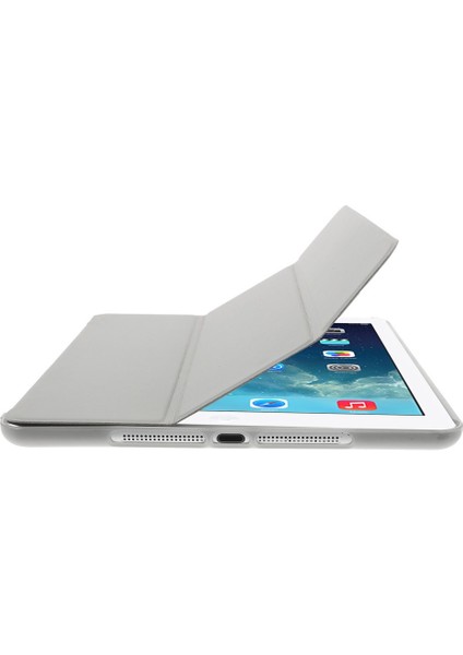 iPad AIR Için Koruyucu Darbeye Dayanıklı Kabuk Pu Deri Üç Katlı Stand Desteği Otomatik Uyandırma uyku Gri Tablet Kılıfı (Yurt Dışından) fırsatları