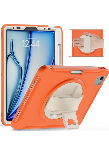 iPad Air 11 AIRIPAD Pro 11 DÖNER Pc Tpu El Kayışlı Turuncu Tablet Kılıfı (Yurt Dışından)