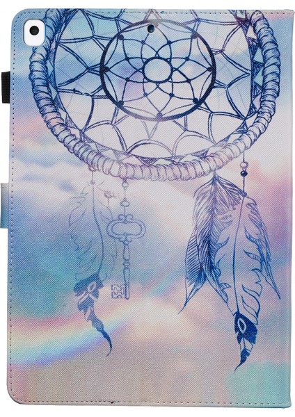 iPad 10.2 DREAM Catcher Için Desen Baskılı Deri Cüzdan Standlı Tablet Kılıfı (Yurt Dışından)