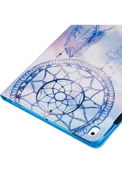 iPad 10.2 DREAM Catcher Için Desen Baskılı Deri Cüzdan Standlı Tablet Kılıfı (Yurt Dışından)