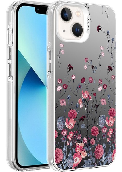 Apple iPhone 13 / 14 Uyumlu Kılıf Desenli Zore Silver Sert Kapak