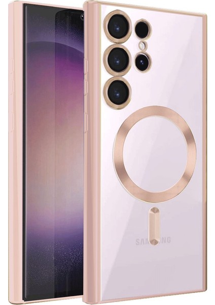 Samsung Galaxy S22 Ultra Uyumlu Kılıf Arkası Şeffaf Kamera Korumalı Magnetic Kapak