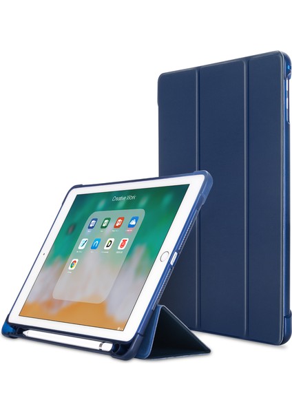Köşe Koruması Pu Deri Tpu Arka Kabuk Üç Katlı Stand Otomatik Uyku uyandırma Kalem Tutuculu iPad 9 7 INÇ IPAD Air 2 ipad AIR Tablet Kılıfı (Yurt Dışından)