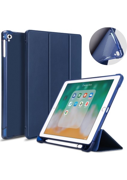 Köşe Koruması Pu Deri Tpu Arka Kabuk Üç Katlı Stand Otomatik Uyku uyandırma Kalem Tutuculu iPad 9 7 INÇ IPAD Air 2 ipad AIR Tablet Kılıfı (Yurt Dışından) modelleri