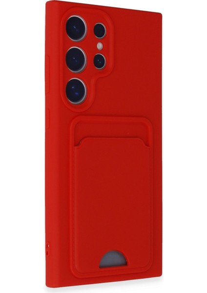 Samsung Galaxy S24 Ultra Kılıf Kart Bölmeli Renkli Silikon Kapak