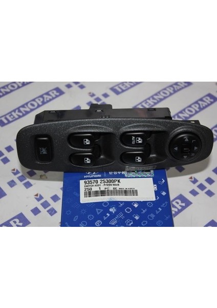 Accent Admire Sol Cam Düğmesi / Admire 2003-2006 Sol Ön Cam Tuş Takımı Mobis Ayna Ayar Düğmeli 93570-25300