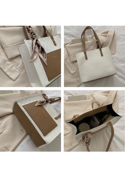 Büyük Kapasiteli Yeni Moda Öğrenci Çantası, Yabancı Stil Kareli Kore Tarzı Moda Kadın Çantası Tote Çanta (Yurt Dışından) modelleri