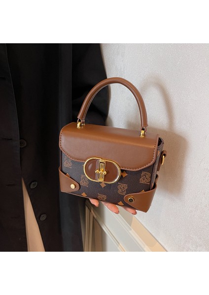 Yeni Geniş Omuz Askısı Kadın Çantası Yüksek Kaliteli Retro Doku Vahşi Çapraz Omuz Çantası Küçük Kare Çanta (Yurt Dışından)