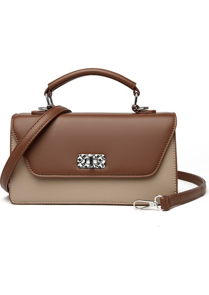 Üst Düzey Kadın Çantası Yeni Hafif Lüks Retro Renkli Küçük Kare Çanta Tek Omuz Çapraz Omuz Çantası (Yurt Dışından)