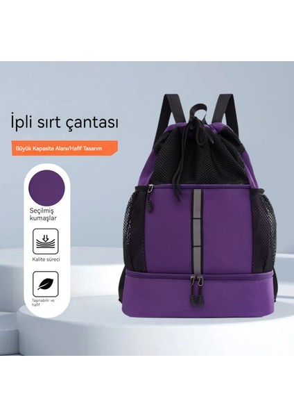 Ipli Sırt Çantası Büyük Kapasiteli Islak ve Kuru Yüzme Çantası Eğitim Çantası Açık Spor Çantası (Yurt Dışından)