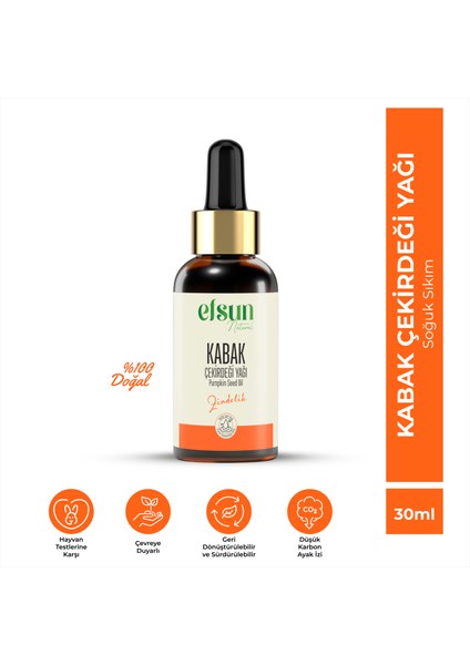 Kabak Çekirdeği Yağı Saf ve Doğal Soğuk Sıkım 30 ml