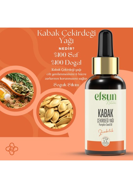 Kabak Çekirdeği Yağı Saf ve Doğal Soğuk Sıkım 30 ml