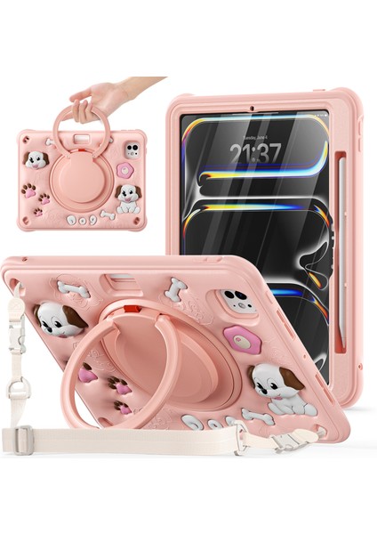 iPad Pro 11 Için Omuz Askılı Sevimli Köpek Pc Silikon Tpu Tablet Kılıfı (Yurt Dışından)