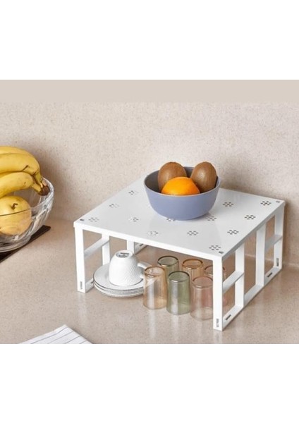 Organizer Dolap Içi Raf Düzenleyici Metal Beyaz 2 Adet