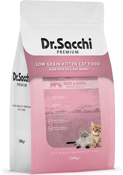 Dr.Sacchi Premium Düşük Tahıllı Yavru Kedi Maması 1,5 Kg