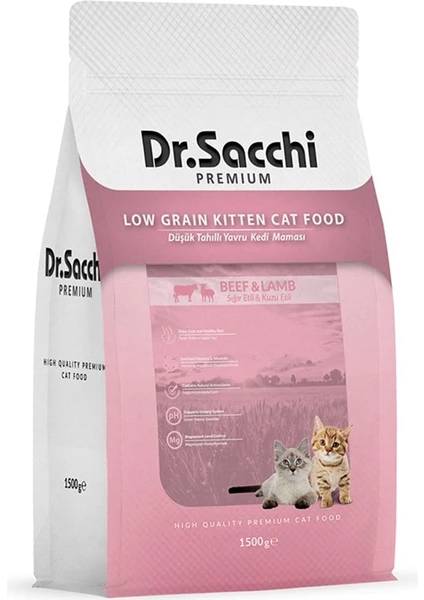 Dr.Sacchi Premium Düşük Tahıllı Yavru Kedi Maması 1,5 Kg