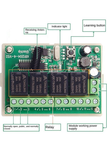 Человеческие Цветы,2x DC12V 24V 4ch Uzaktan Kumanda Anahtarı 433M Alma Kontrolü Dört Yönlü Röle Modülü (Yurt Dışından) fiyatları