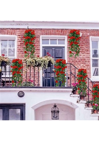 Человеческие Цветы,yapay Gül Sahte Çiçekler Asılı Bitki Duvar Ev Balkon Sepeti Dekor 8'li Paket (Yurt Dışından)