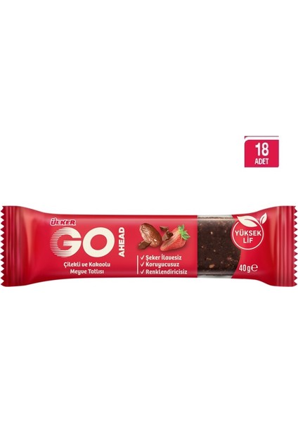 Go Ahead Çilekli Hurma Bar x18 Adet 40 Gr
