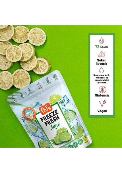 Freeze Fresh Lime 20 g x 15 Adet Freeze Dry Dondurularak Kurutulmuş Meyve