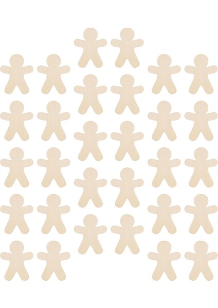 30X Ahşap Zencefilli Kurabiye Malzemeleri Için Deliksiz Ev Boyama Kesikleri (Yurt Dışından)