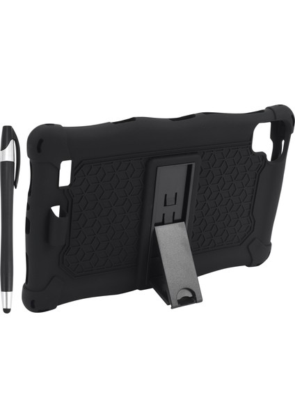 Silikon Kılıf Samsung Galaxy Tab A7 Lite 2021 8.7 Inç T220 T225 Tablet Kılıfı Ofis Için Kalem Tablet Standı ile (B) (Yurt Dışından)