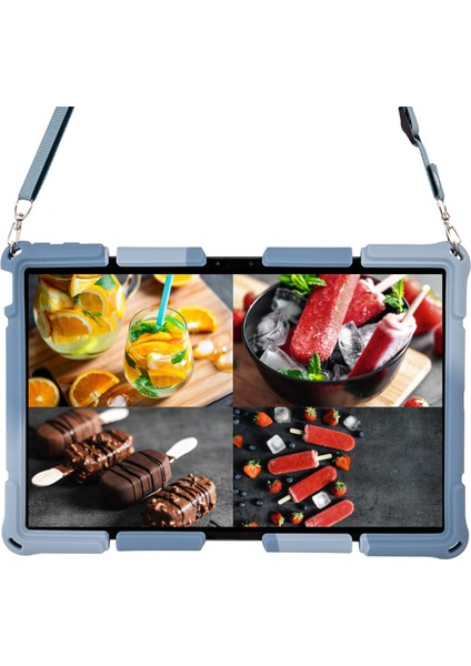 Lenovo Tab P11 Için Tablet Kılıfı 11 Inç TB-J606F Tablet Standı ve Kalem Yuvası ile Düşmeyi Önleyici Kılıf (Mavi) (Yurt Dışından)