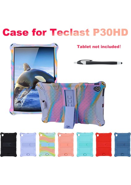 Teclast P30HD Için Silikon Kılıf Kalemli 10.1 Inç Tablet Kılıfı Teclast Tablet Koruma Kabuğu (Mor) (Yurt Dışından) fiyatları