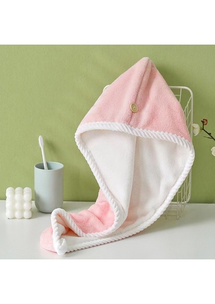 Enjoy Homee Mercan Kadife Çift Katmanlı Kalınlaştırılmış Saç Kurutma Makinesi Kapağı, Emici ve Çabuk Kuruyan Bandanalı Duş Başlığı (Yurt Dışından)