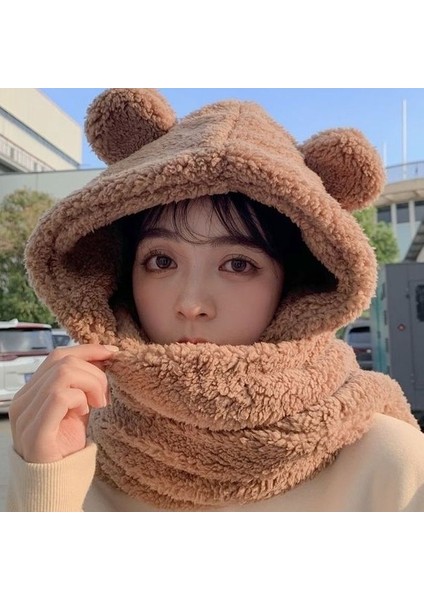 Ayı Kulaklı Şapka Kapüşonlu Eşarp (Yurt Dışından) modelleri