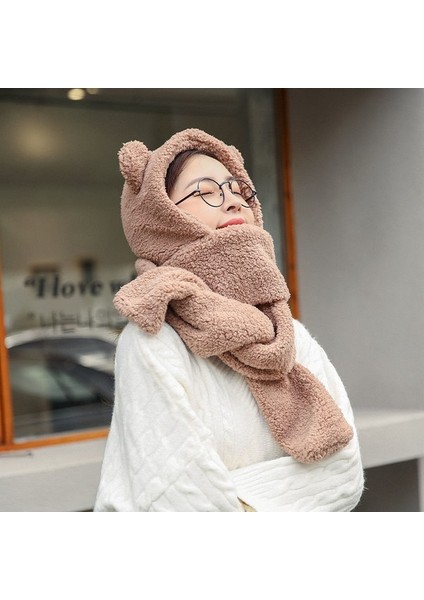 Ayı Kulaklı Şapka Kapüşonlu Eşarp (Yurt Dışından) indirimleri