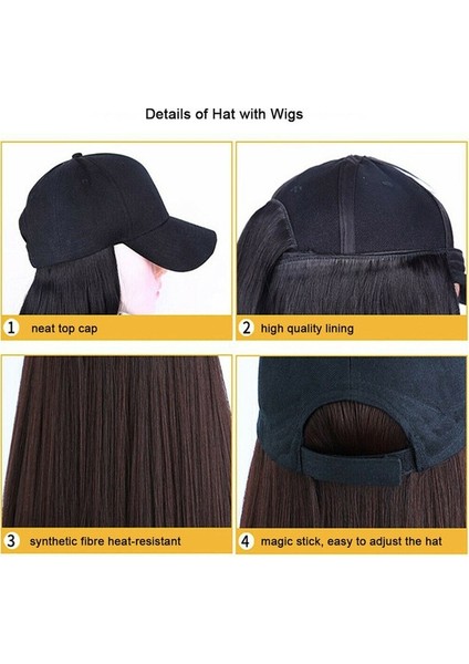 Kısa Saç Peruk ile Beyzbol Şapkası Kadınlar Yaz Için Bob Saç Sentetik Şapka (Yurt Dışından) modelleri