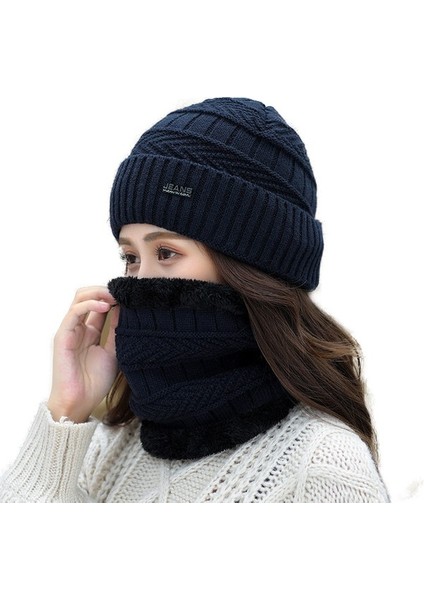 Kadın Örme Bere + Boyunluk (Yurt Dışından)