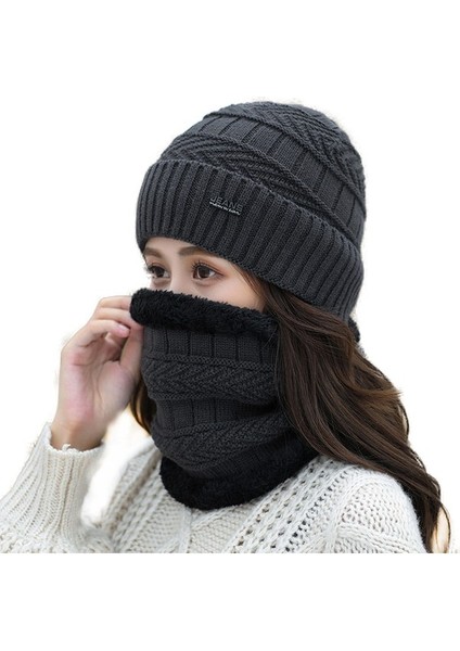 Kadın Örme Bere + Boyunluk (Yurt Dışından)