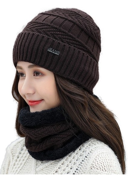 Kadın Örme Bere + Boyunluk (Yurt Dışından)