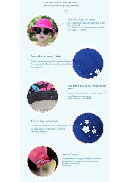 Xdlloer Katlanabilir Kadın Güneş Şapkası - Bej (Yurt Dışından) modelleri