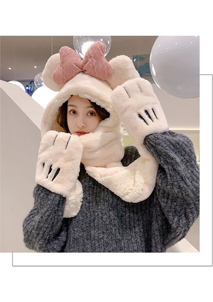 Üç Parçalı Ilmek Kış Sıcak Peluş Şapka ve Atkı (Yurt Dışından) fiyatları