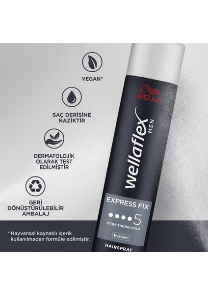 Wella Men Express Fix Ekspres Sabit Tutucu Saç Spreyi - 250 ml