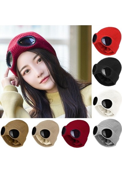 Lensli Yeni Kış Şapkası Gözlüklü Beanie Şapka (Yurt Dışından) indirimleri