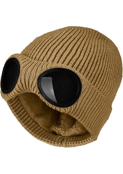 Lensli Yeni Kış Şapkası Gözlüklü Beanie Şapka (Yurt Dışından)
