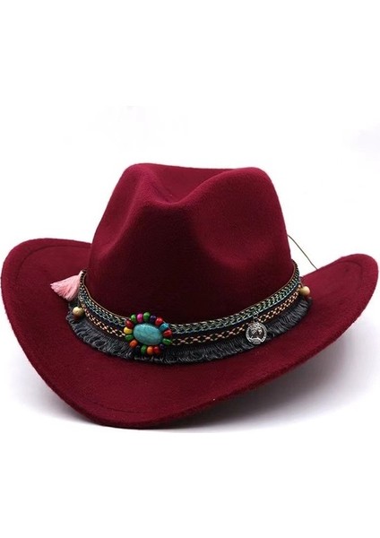 Basit Şapka Etnik Tarzı Düz Renk Kovboy Şapkası (Yurt Dışından)