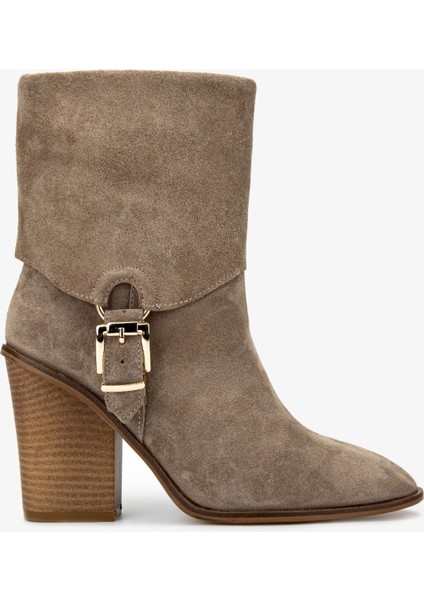 Kadın Topuklu Bot 1075 00272-22 Bn Bot SK24-25 Kum Yrm Suet