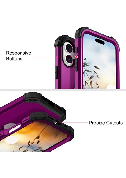 iPhone 16 Için Yumuşak Silikon Sert Pc Tampon Telefon Kılıfı - Mor (Yurt Dışından) fiyatları