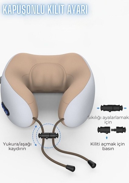 U Şeklinde Şarjlı Boyun Masaj Yastığı Hijyenik Kumaş TP-1029