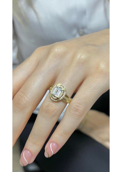 Altın Oval Baget Yüzük modelleri