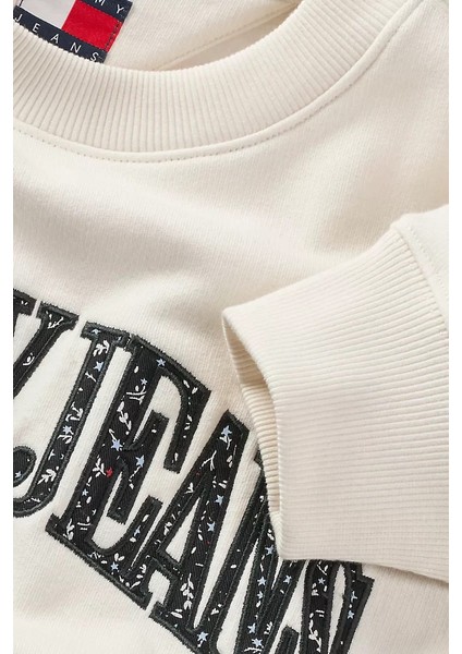 Kadın Tjw Rlx Floral Varsity Crew Sweatshirt - Kırık Beyaz modelleri