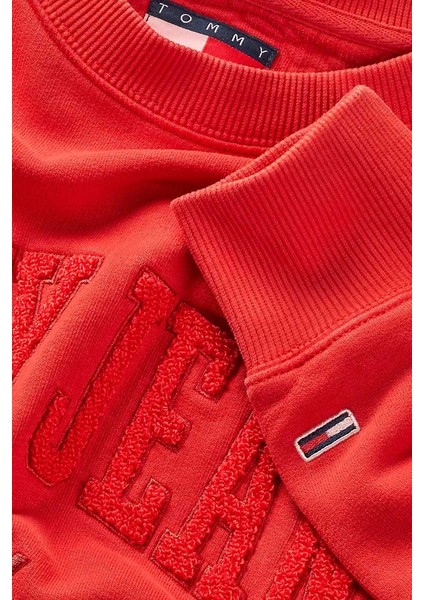 Erkek Tjm Rlx Vintage Varsity Crew Sweatahirt - Kırmızı modelleri