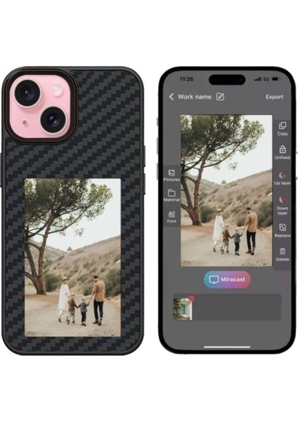 iPhone 15 Uyumlu Nfc Fotoğraf Resim Yansıtmalı Kişiselleştirilebilir Insta Silikon Kılıf modelleri